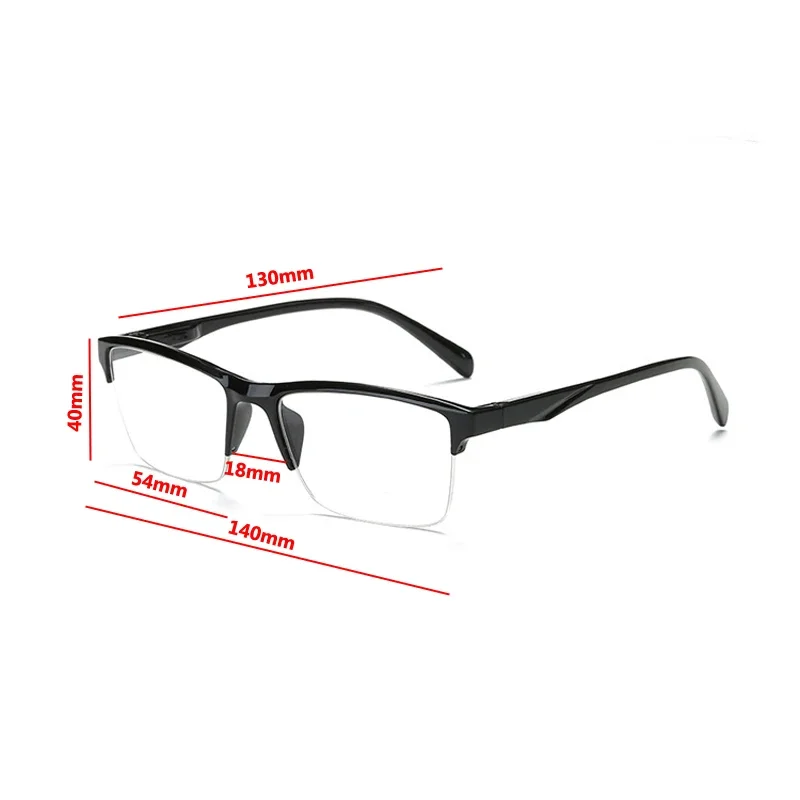 Half Frame Reading Glasses Presbyopic Eyewear Male Female Far Sight Eyeglasses With Diopter +0.75 +1.0 1.25 1.5 1.75 2.0 To +4.0