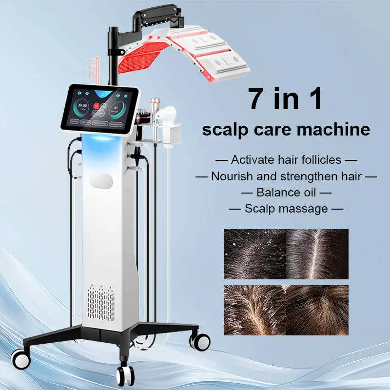 7 Colors LED Light Therapy Scalp Analyzer Hair Growth Scalp Care Analyzer Hair Skin Management Hair Regrowth Beauty Device