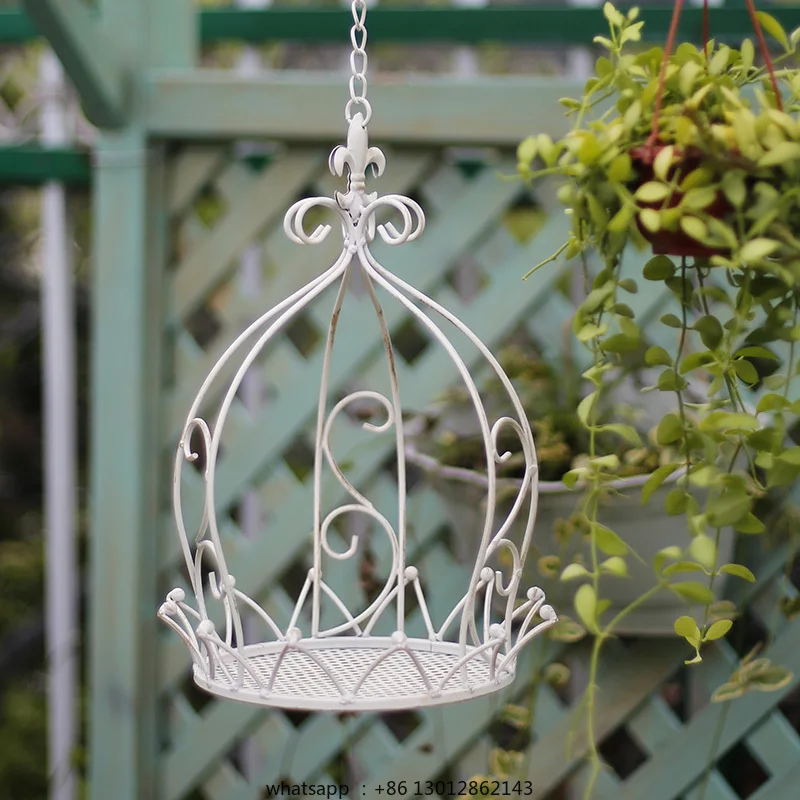 

Подвесная корзина из кованого железа, цветочный горшок, подвесной железный крючок-цепочка, подвесной горшок-качели