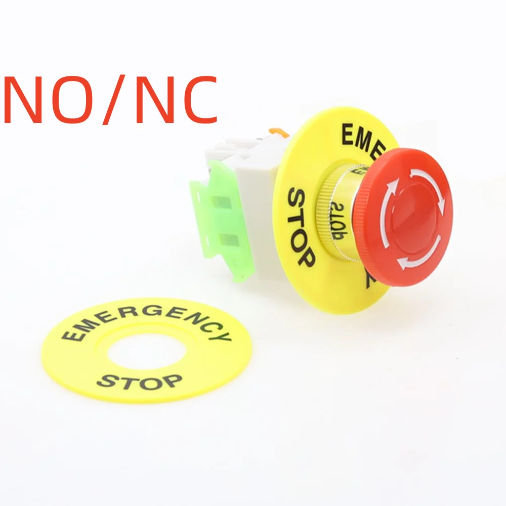 22 مللي متر رأس الفطر الأحمر زر إيقاف الطوارئ التبديل XB2 LAY37 NO/NC مفتاح زر التنبيه
