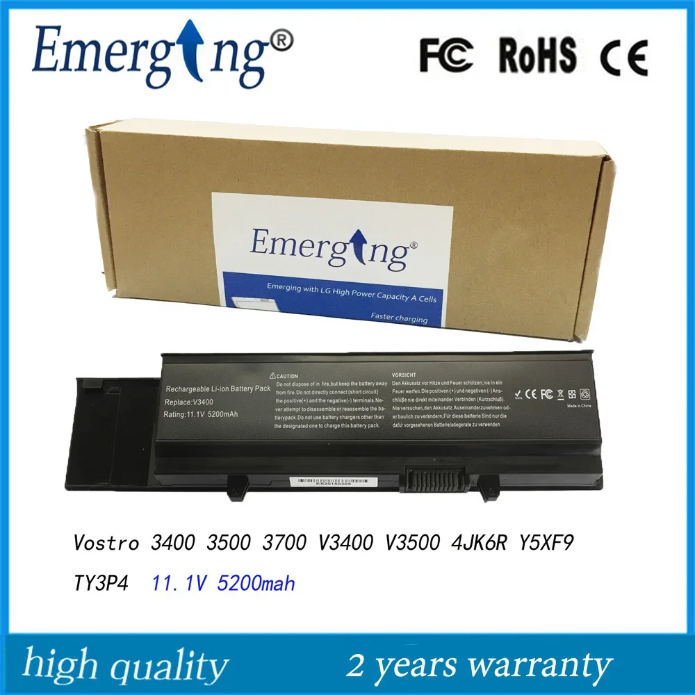 

11.1V New Laptop Battery 7FJ92 for Dell Vostro 3400 3500 3700 V3400 V3500 4JK6R Y5XF9 TY3P4 CWX2D TXWRR