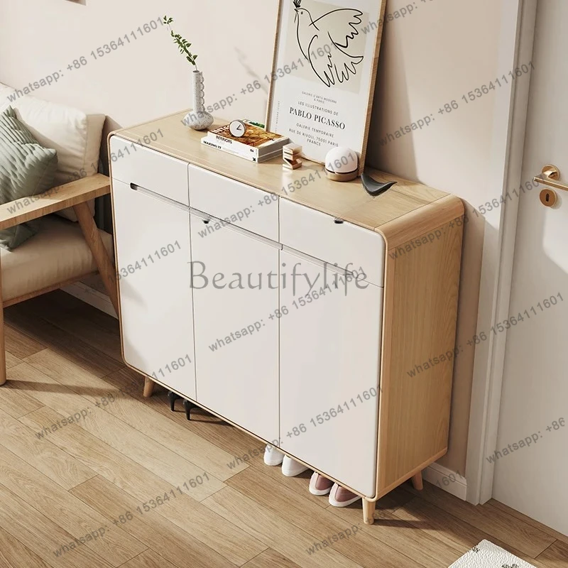 Entryway Shoe Cabinet Home Doorway Simple Entryway Cabinet Integrated Partition Wall-Mounted Large Capacity