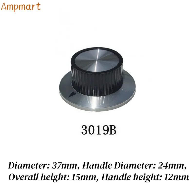 Ampmart Bakelit-Knöpfe 23,5x14, 29x18, 37x15 mm für Audio-Potentiometer, Schalter und Effektpedale; Knopfloch: 6,0 mm – Detail 5