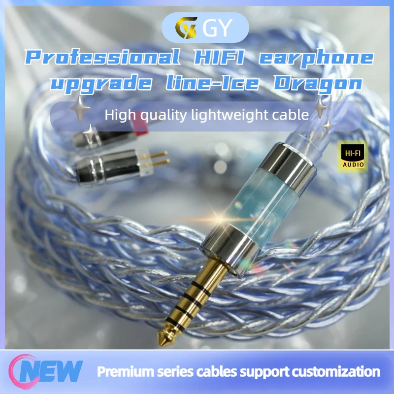 

GYHIFI-323 Штекер из чистого серебра, олладия и монокристаллической меди 7N, разъем 2.5/3.5/4.4 мм, 0.78 Pin, HD650, MMCX, IE900, IPX, кабель для IEM-наушников