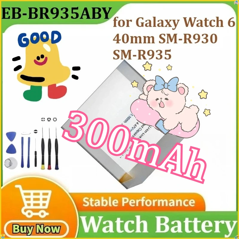 

2025 Years New Battery EB-BR935ABY Battery for Galaxy Watch 6 40mm SM-R930 SM-R935 Watch Batteries 300mAh +Tools