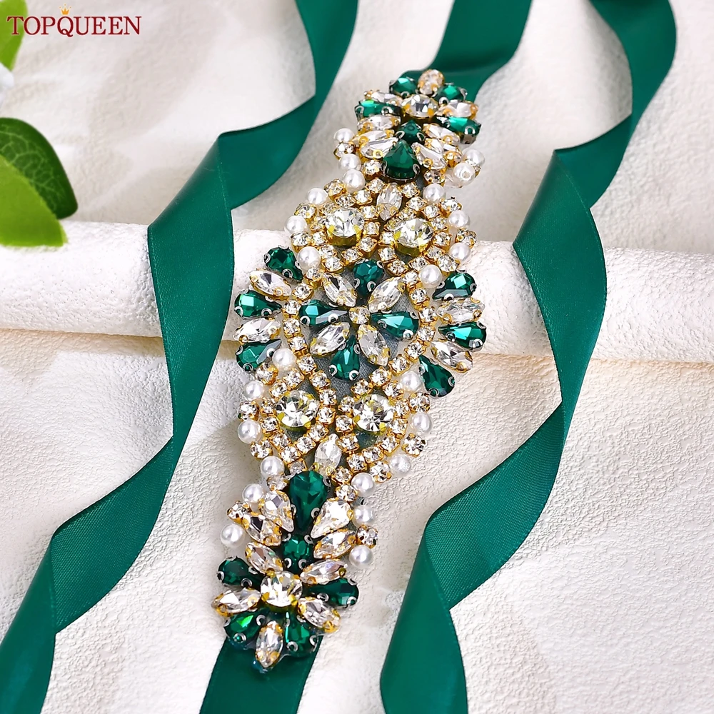 TOPQUEEN Newly Designed Wedding Belt, Must-Have for Bridal Parties, Stylish Accent for Evening Gowns,   Bridesmaids Gift S394
