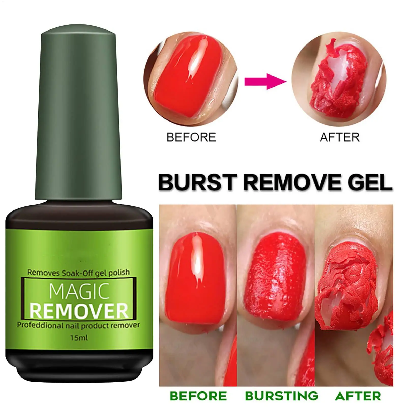 

15 мл Быстродействующее средство для снятия гель-лака Magic Effect Nall Gel, УФ-гель-лак, удаление гель-лака Magic Burst, очиститель для ногтей