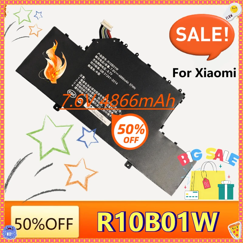 

R10B01W R10BO1W Аккумулятор для ноутбука Xiaomi Mi Air 12,5 "TM1607 161201-01 161201-AA Series Notebook 37WH 4866mAh Bateria 7,6V