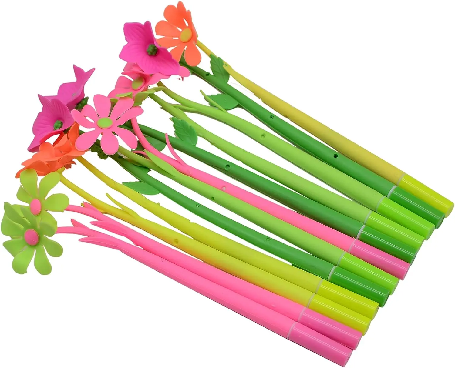 

12 Pcs 0.5 mm Black Ink Flower Shape Rolling Ball Cute Gel Ink Pen for Student and School Office Supplies