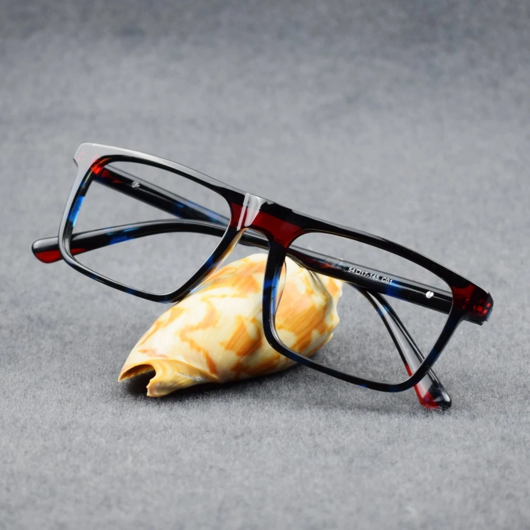 BETSION Fashion Colorful Rectangular Acetate  Eyeglasses Frames Spectacles Frames Light Fashion Daily Wear Eyewear #6102