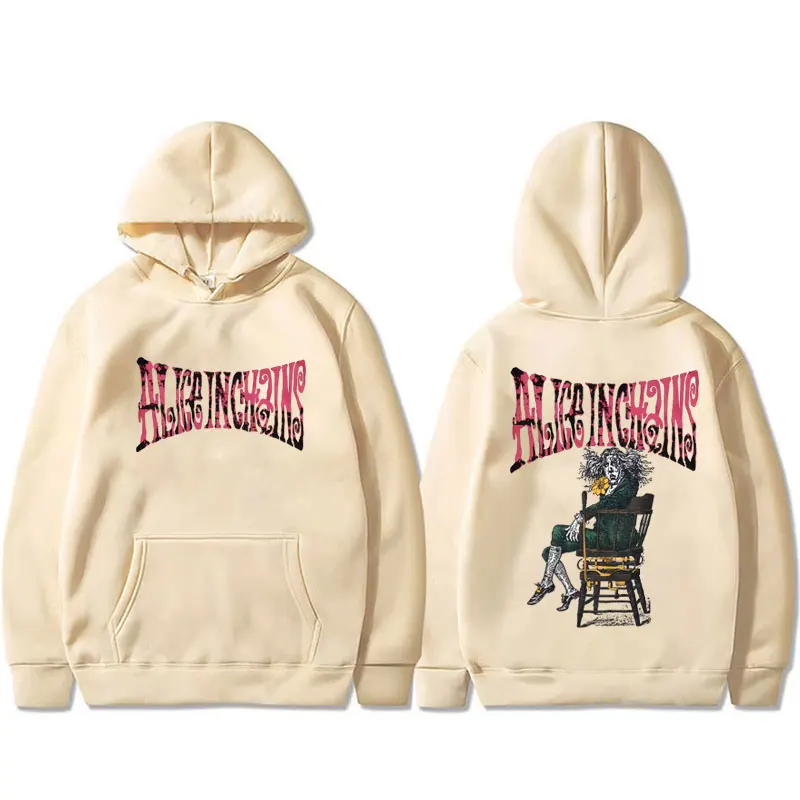 Rock Band Alice in Chains Double Sided Print Hoodie Men Women Casual Oversized Hooded Sportswear Male Vintage Fleece Pullover