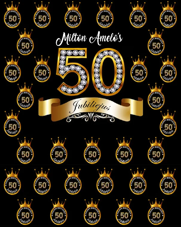 6x6ft Step Repeat Happy Fifty 50th Birthday Bash Fabulous Celebration Custom Photo Background Backdrop Vinyl 180cm x 180cm