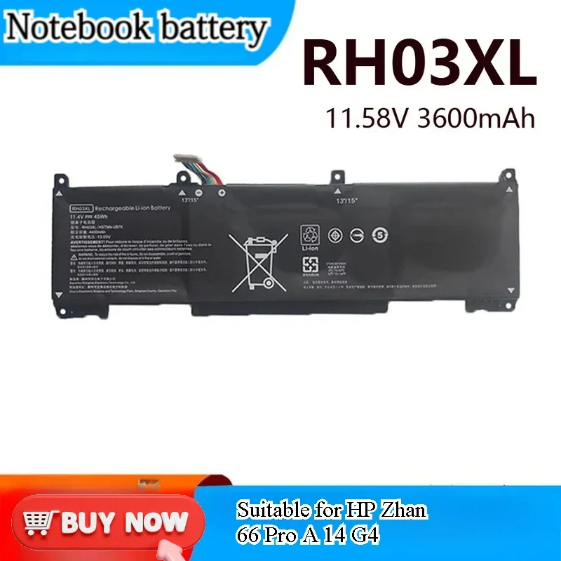 [RH03XL] for HP Zhan 66 Pro A 14 G4 G5 4th 5th Generation Notebook Battery Replacement Battery
