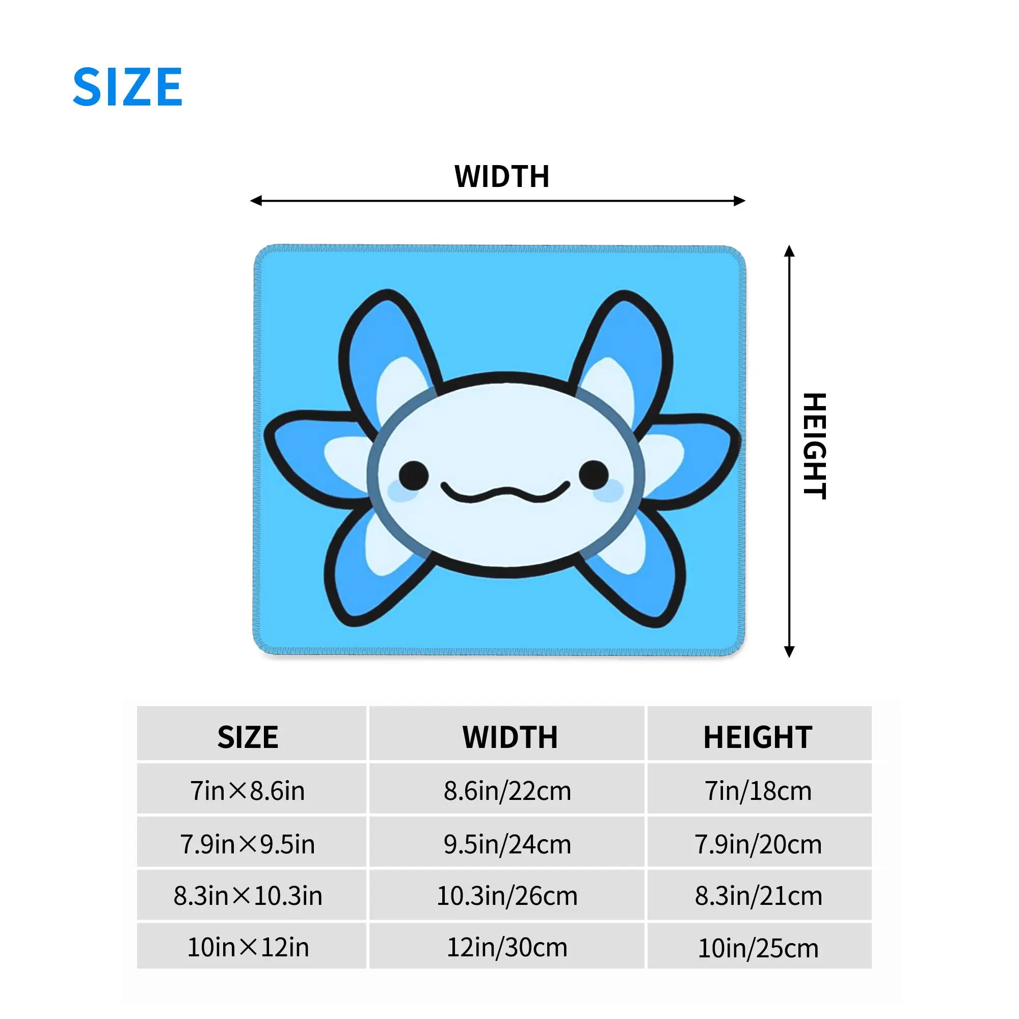 axolotl blue by matx ft Mouse Pad Computer Keyboard Mouse Mat Gamer PC Laptop Desk Mat Office Accessories Table Mats