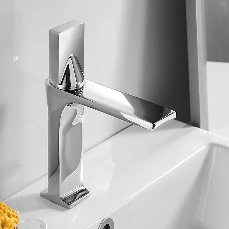 Robinet mitigeur de lavabo finition noire, robinets de lavabo, robinet de salle de bains élégant, eau chaude et froide, laiton toilette eau d'évier grue or 855002