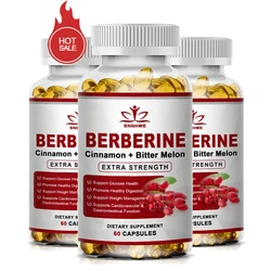 Berberine Supplement High Potency with Ceylon Cinnamon - Immune System, Cardiovascular & Gastrointestinal Function - Berberine H