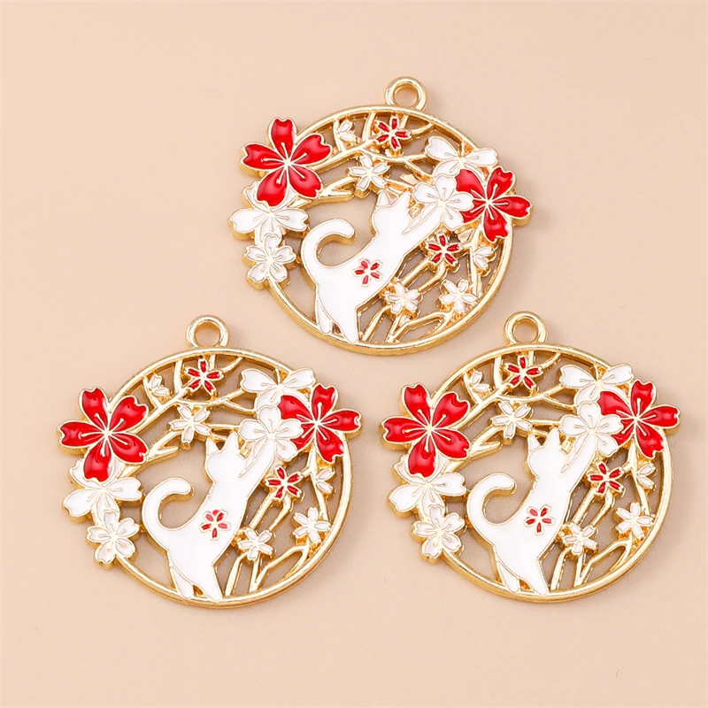 20 Stück Gemischte Cartoon-Tier- und Katzen-Anhänger, Emaille-Blumen-Charms für Schmuckherstellung, Halsketten, Ohrringe, Armbänder, DIY-Bastelgeschenke – Detail 12