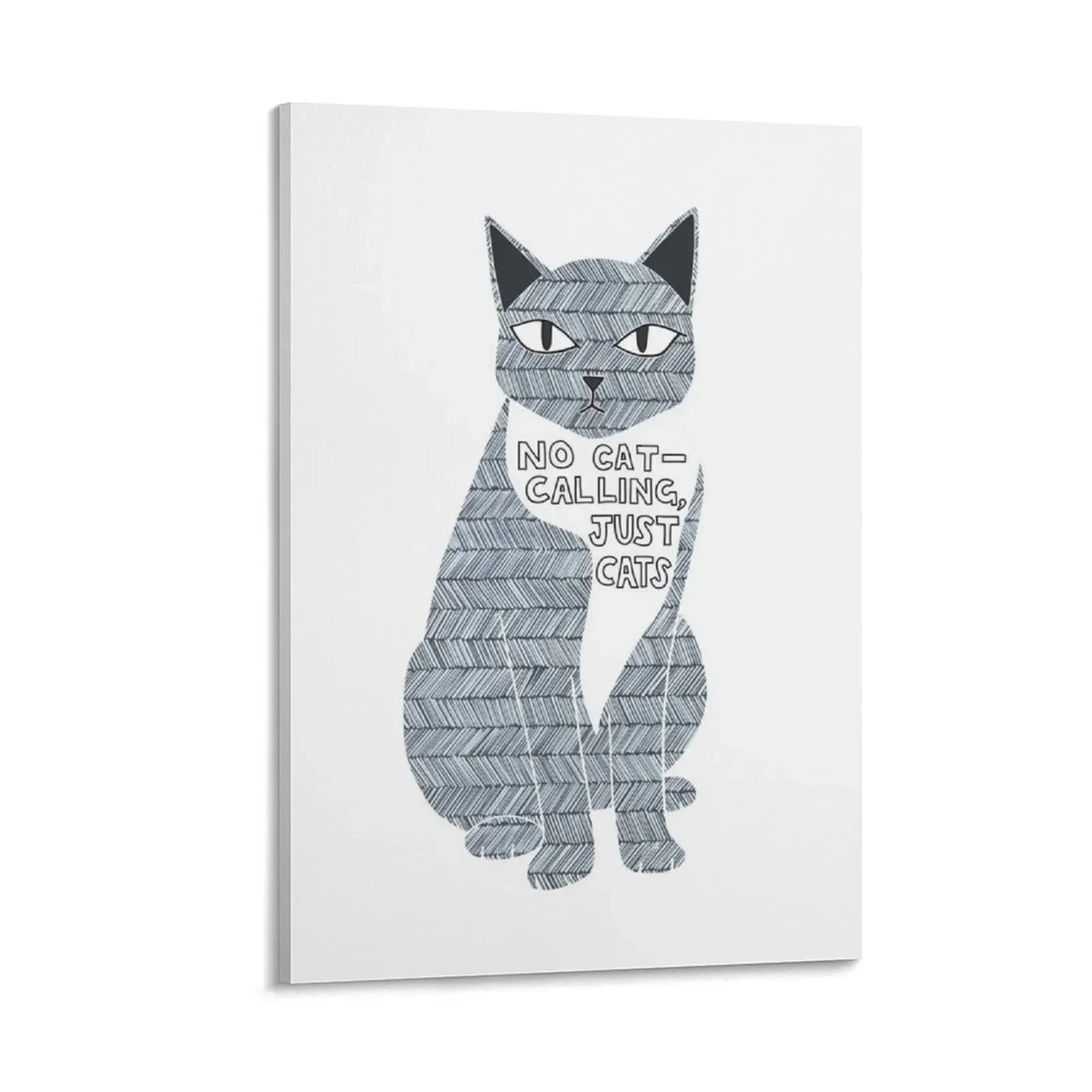 

No Cat-calling Just Cats Illustration Canvas Painting room decorations room decorations aesthetic home decor