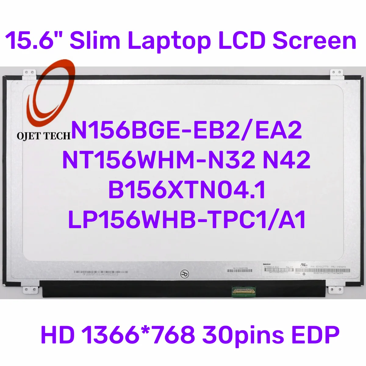 Pantalla LCD delgada de 15,6 pulgadas para ordenador portátil, N156BGA-EA2 compatible con N156BGA-EB2, B156XTN07.0, B156XTN07.1, N156BGE-EA2, E41,