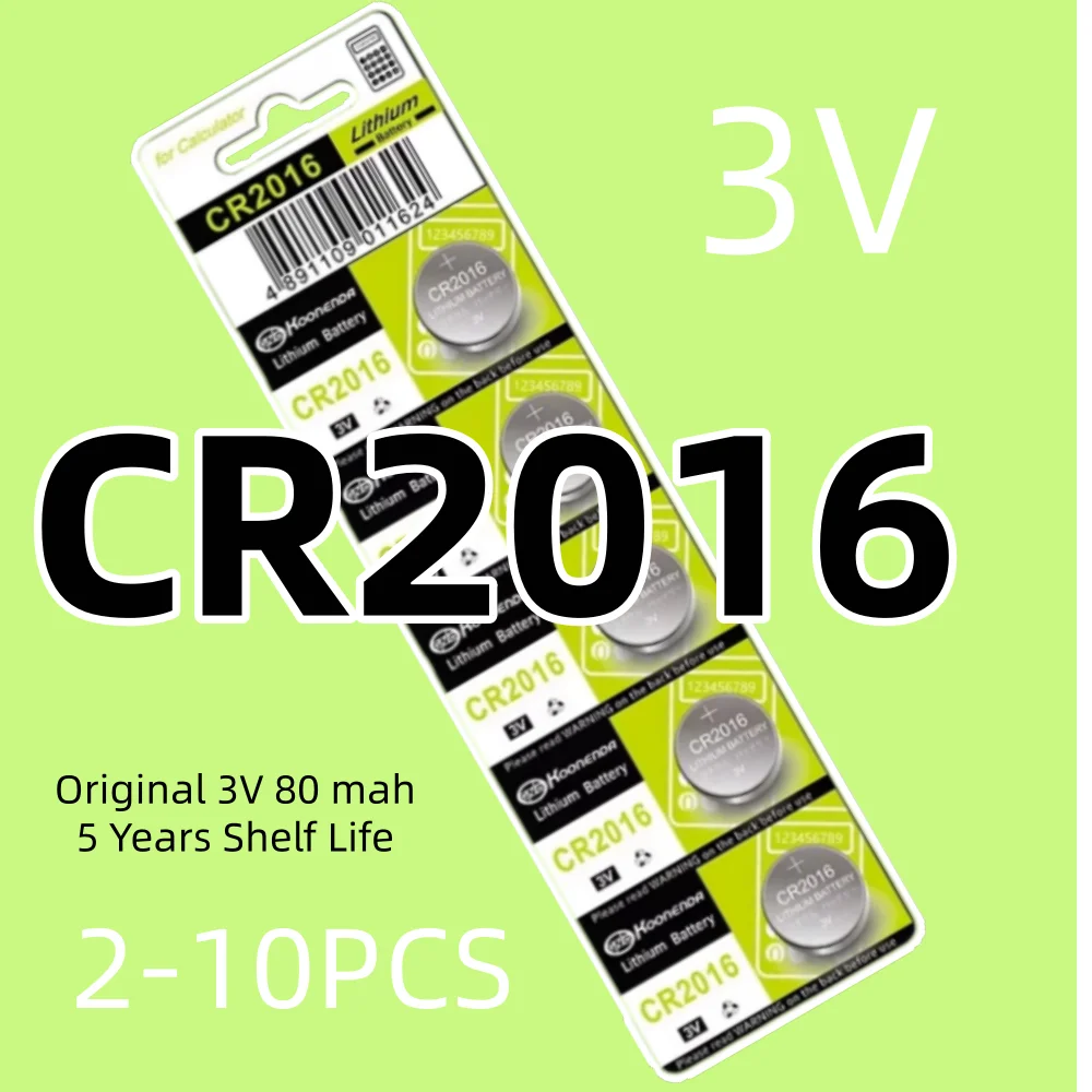 

Литиевая батарейка-таблетка 3V CR2016 (DL2016, ECR2016, BR2016) 80 мАч для часов, автомобильных ключей, пультов ДУ, материнских плат компьютеров