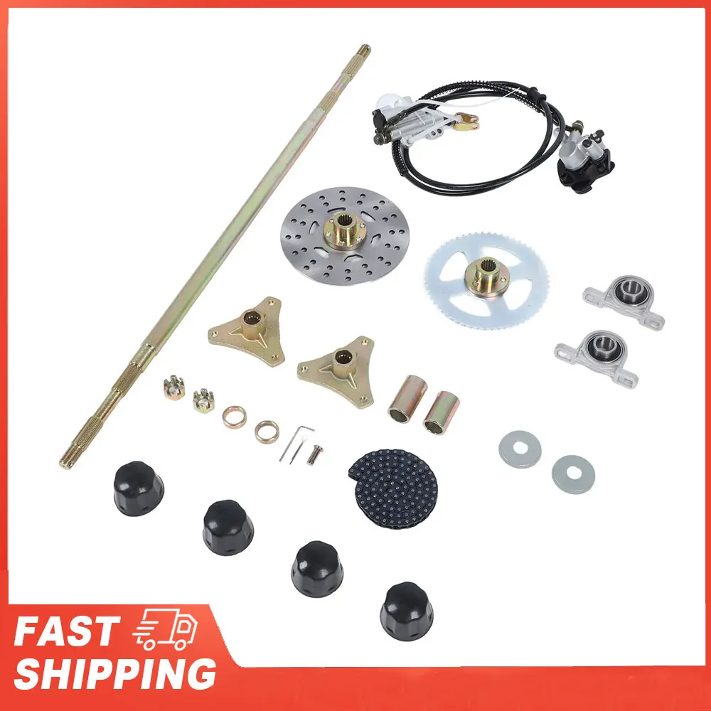 29in Go Disc Brake Calipers Kit Enhance Stability Sturdy Smooth Driving Go Kart Rear Live Axle Kit for 50cc 70cc 90cc ATV Quads