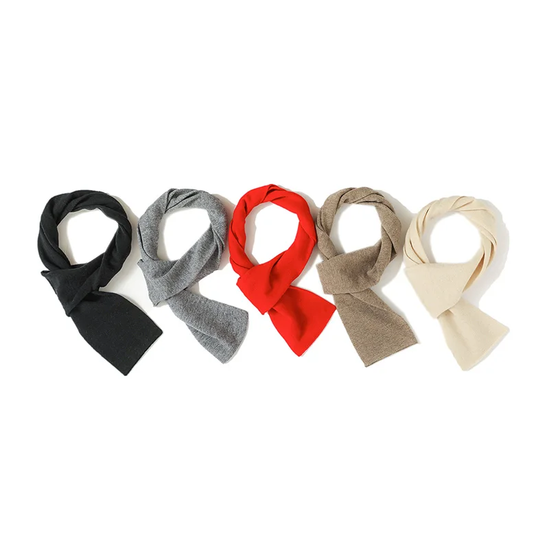 

Unisex Wool Scarf Autumn Winter Men Women Cross Hole Scarf Versatile Warm Solid Casual 100% Merino Wool Knitted Classic Scarf