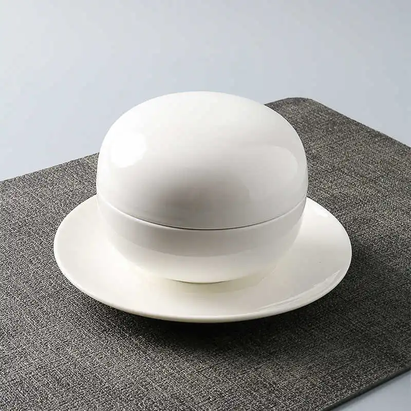 

Simple Small Capacity Ceramic Bowl Solid Color Round Soup Tablewares Light Luxury Dining Rooms High Quality Bowl