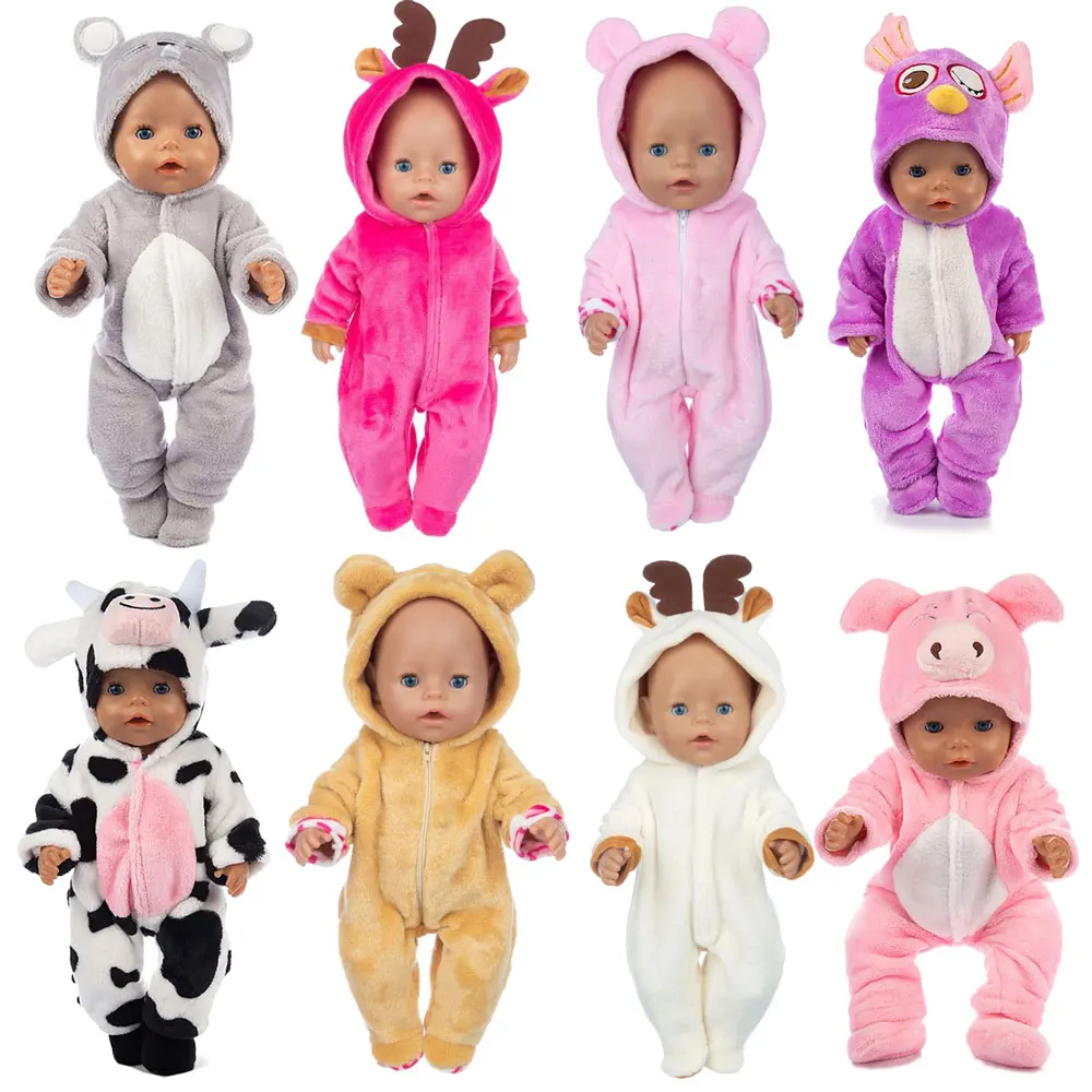 New Animal Plush Clothes Suit Fit For 43cm Born Baby Doll 17 Inch Reborn Doll Accessories