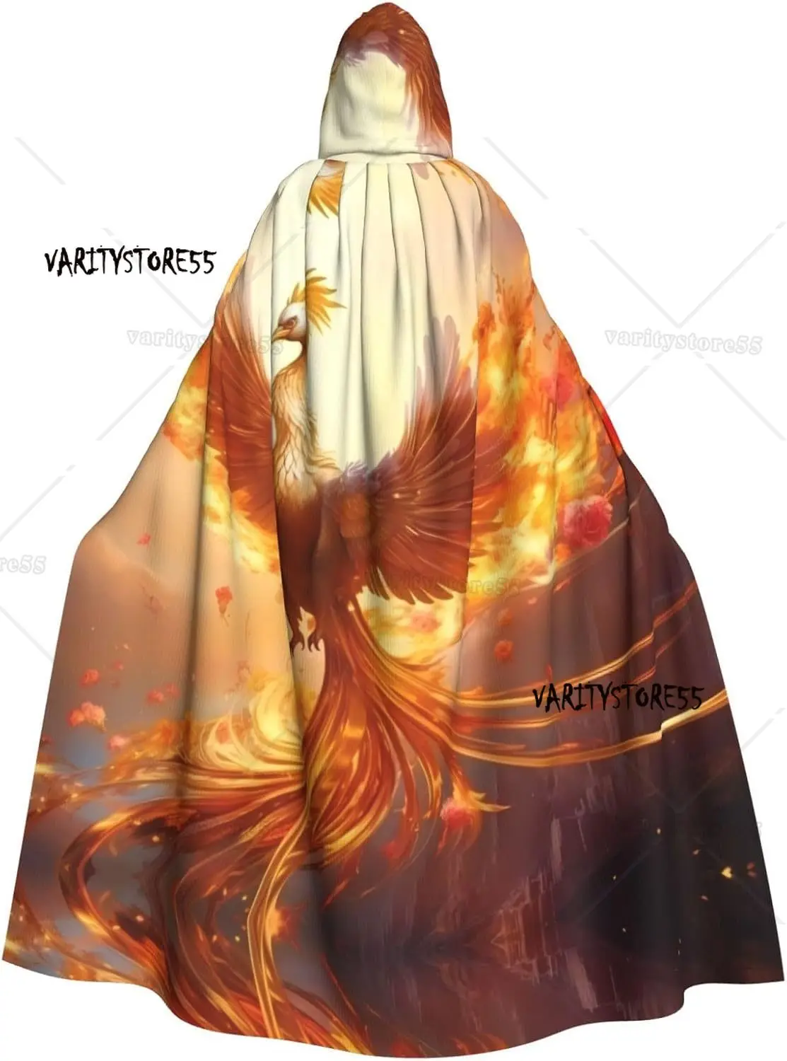 

Красивые принты Феникса Хэллоуин для взрослых Накидка с капюшоном Плащ Хэллоуин Ролевая игра