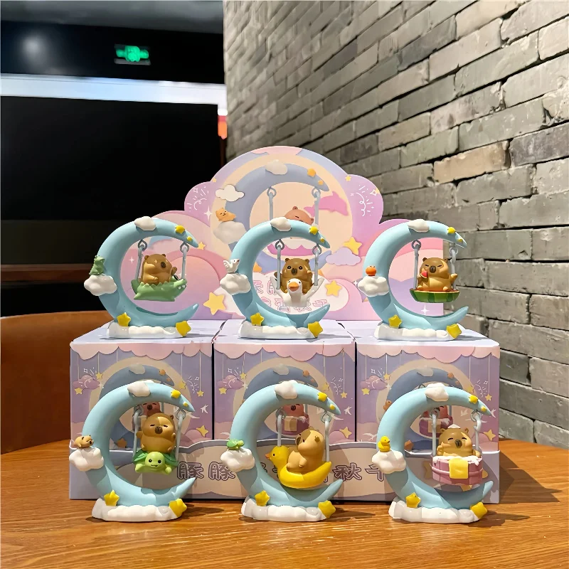 

Милая глухая коробка в виде морской свинки, милая и креативная периферийная фигурка Капибалы, украшение для офисного стола, подарок-сюрприз для девочек