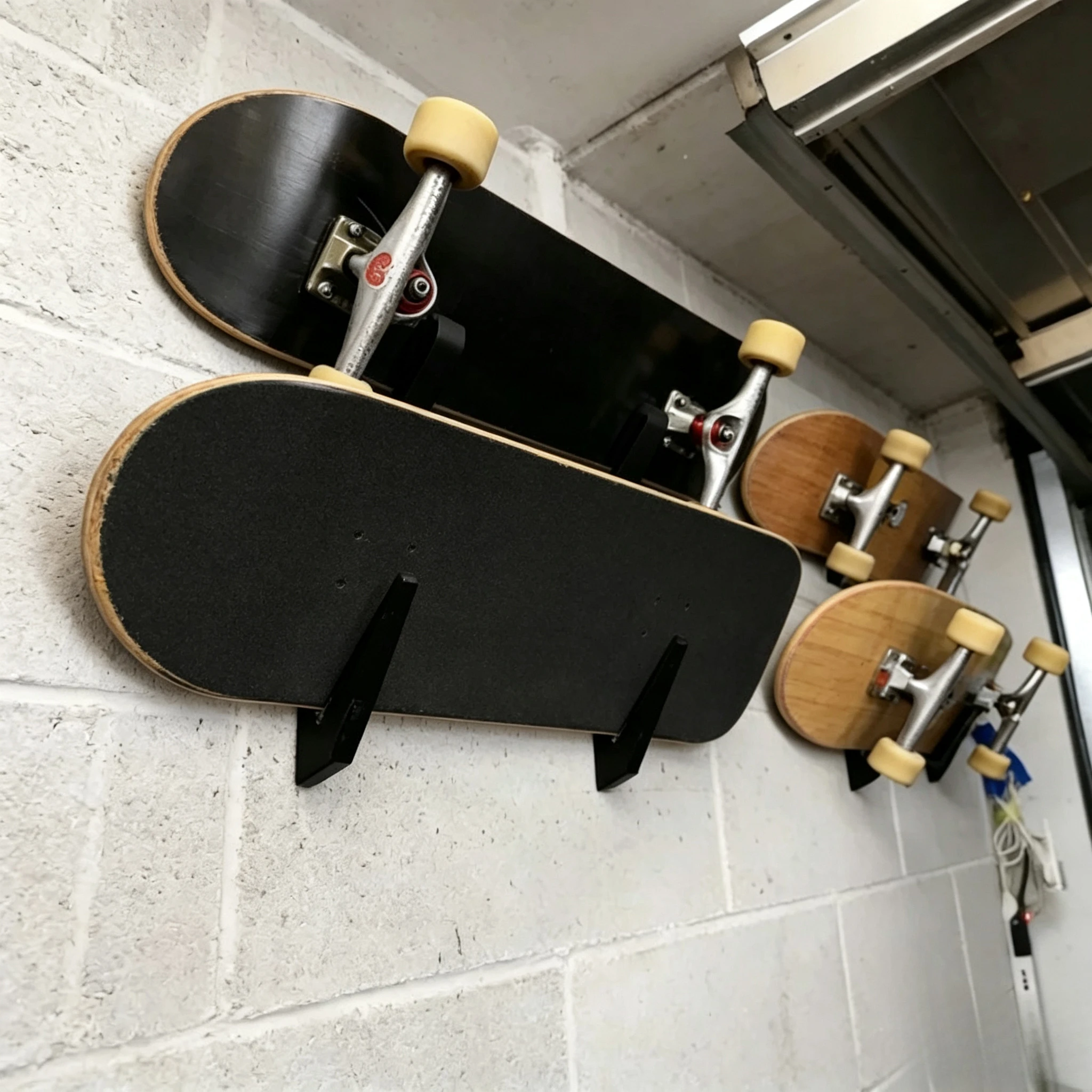 Image of Wandmontiertes Skateboard-Aufbewahrungsregal mit einfachem und tragbarem Design, geeignet für die Aufbewahrung im Innenbereich (Schrauben im Lieferumfang enthalten)