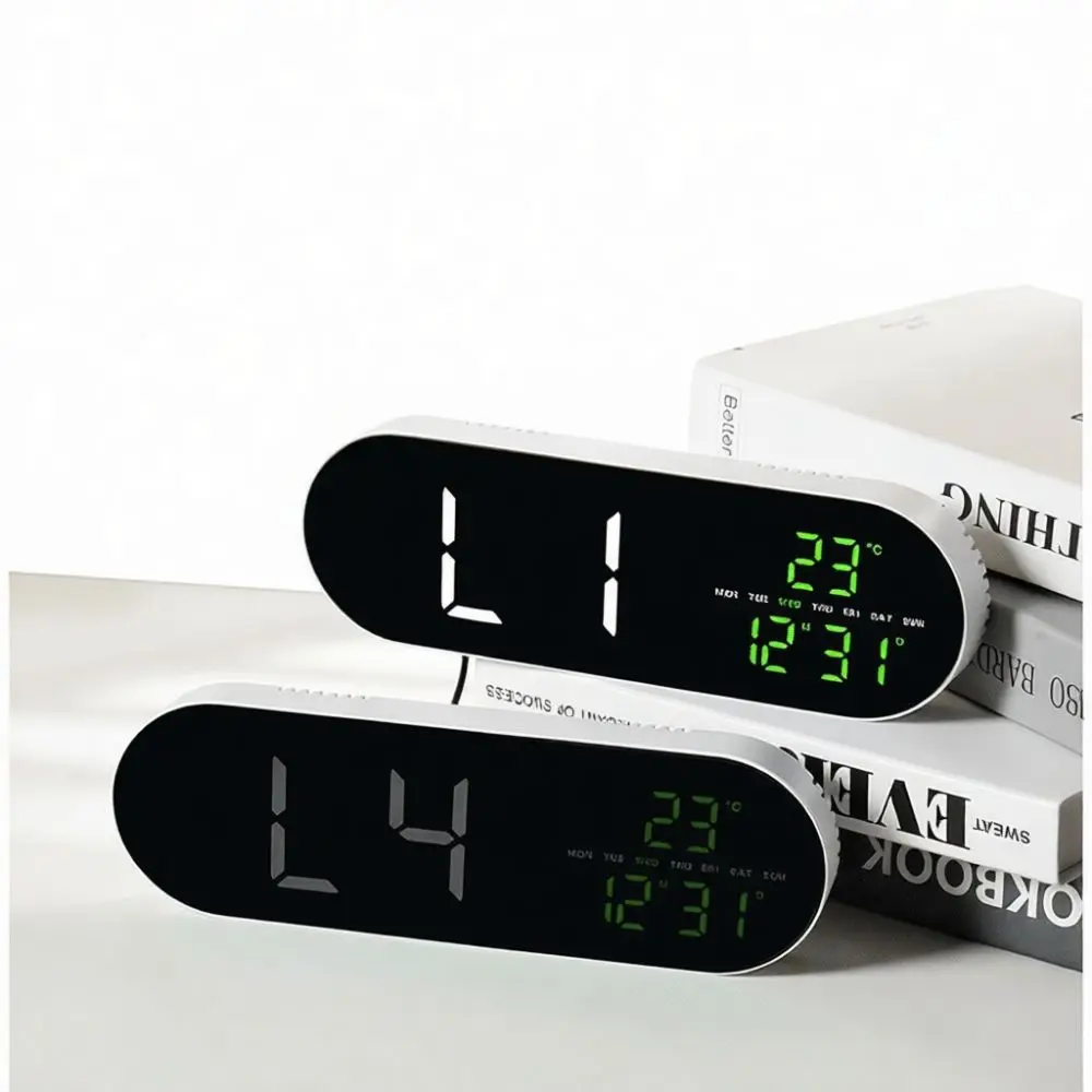 Modern Digital LED Clock Geometric Minimalist Design Multifunction Electronic Table Watch For Bedroom Study Wall Decor