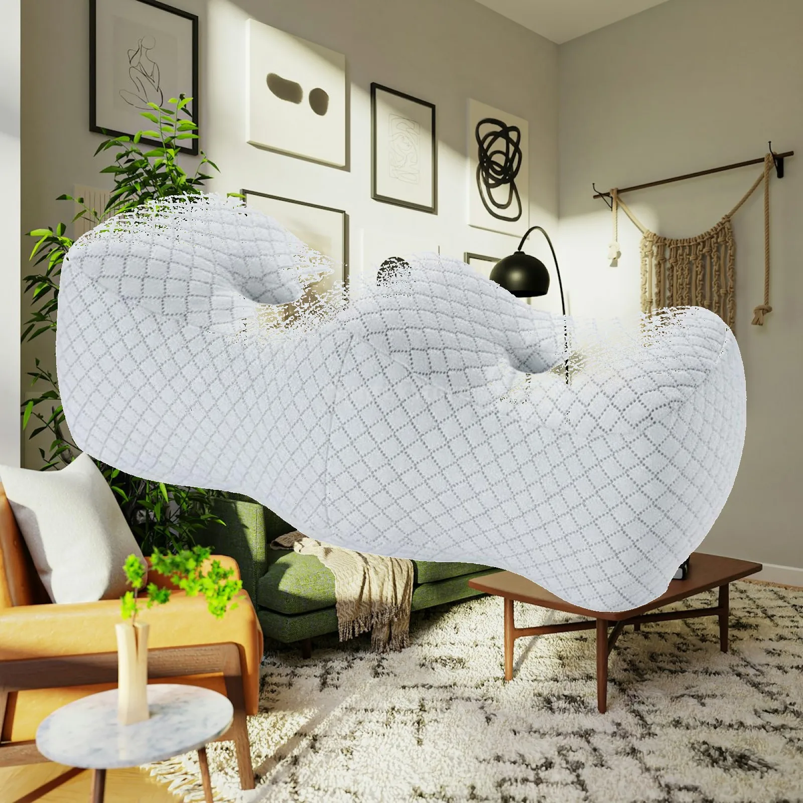 Memory Foam Knee Soft Cushion and Resilient Memory Foam Leg Pillow Breathable Contoured Leg Rest Cushion for Women, Sleeping,