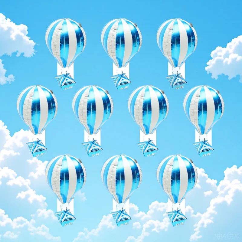 

10Pcs Helium Foil Balloons Hot Air Balloon Theme Decor for Day Party Shower Birthday Classroom Decoration Set