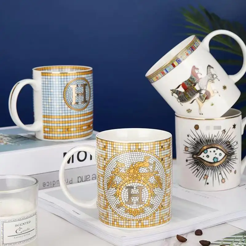 

Creative Mug Men's and Women's Ceramic Mug Household Student Couple Milk Coffee Mug Large Capacity Mug