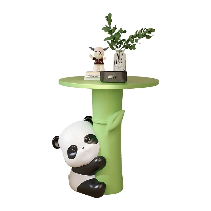 Panda bedside table cute bedroom shelf small coffee table cream wind creative children's bedside table