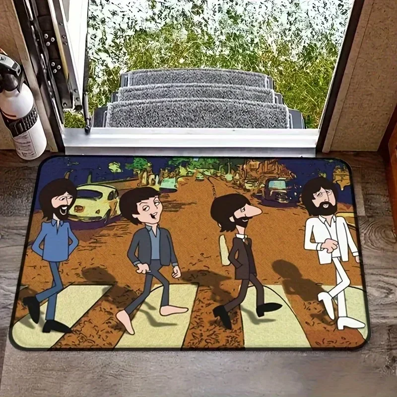 Cartoon Four Boys Carpet Home Retro Non-slip Children Living Room Doormat Carpet Living Room Bedroom Mat Outdoor Indoor Decor