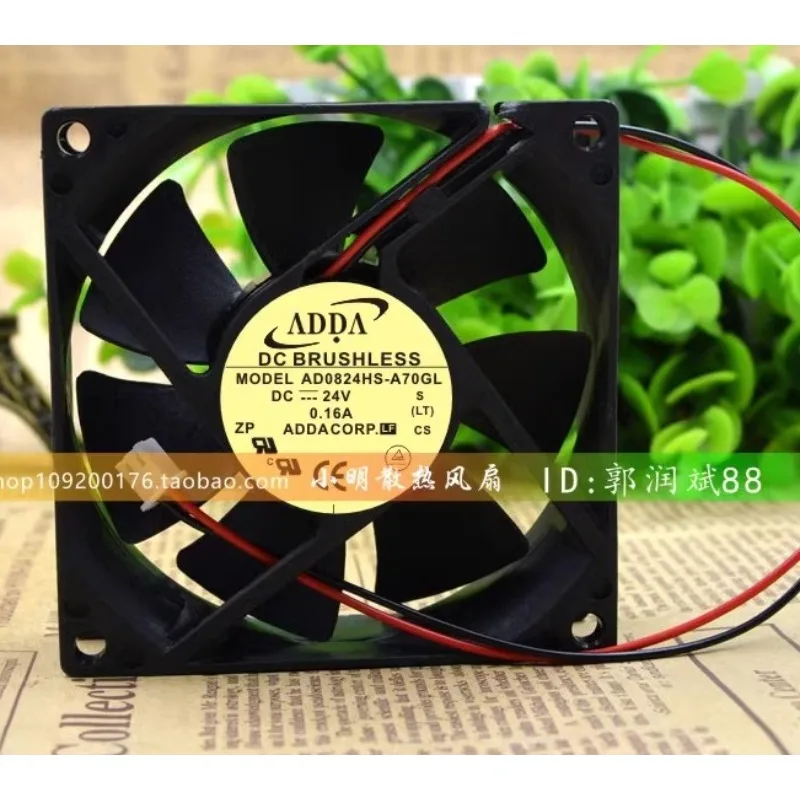 

Original Cooler Fan for ADDA AD0824HS-A70GL DC24V 0.16A 8cm Frequency Converter Cooling Fan 80x80x25mm