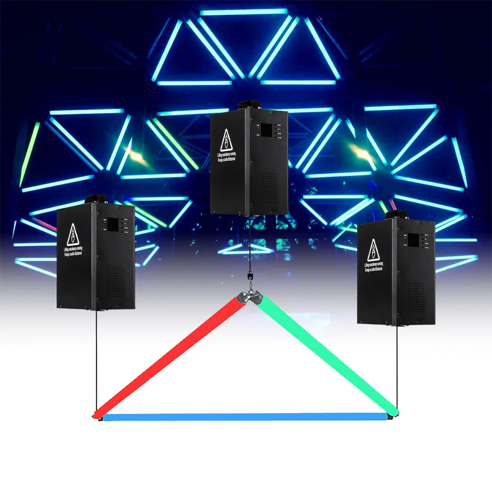 DMX 3D Tube LED Ceiling Light Nightclubs Stages Discos Bars Weddings Clubs-RGB Kinetic Triangle Tube Wedding Lights