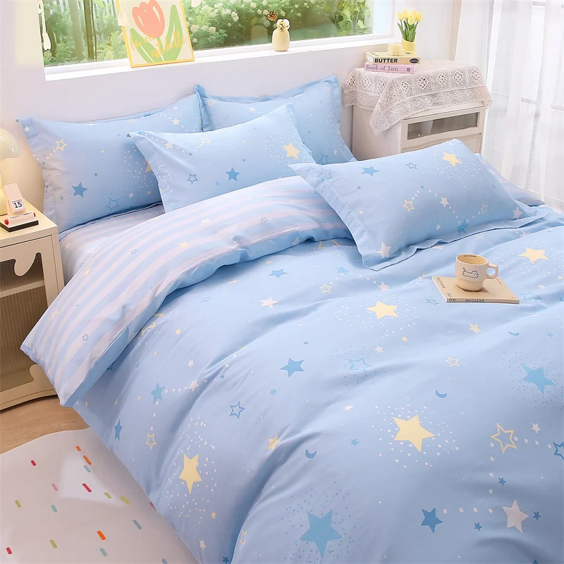 100%Cotton Soft Duvet Covers Comforter Cover for Home Adults Room Bedding Star Printed Quilts Covers housse de couette 220x240