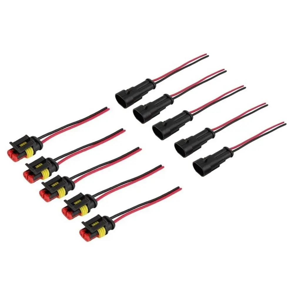 

5Sets Practice Useful New Arrival 2 Pin Way for Car Auto Connector Plug Set Electrical Connector Plug with Wire AWG Marine