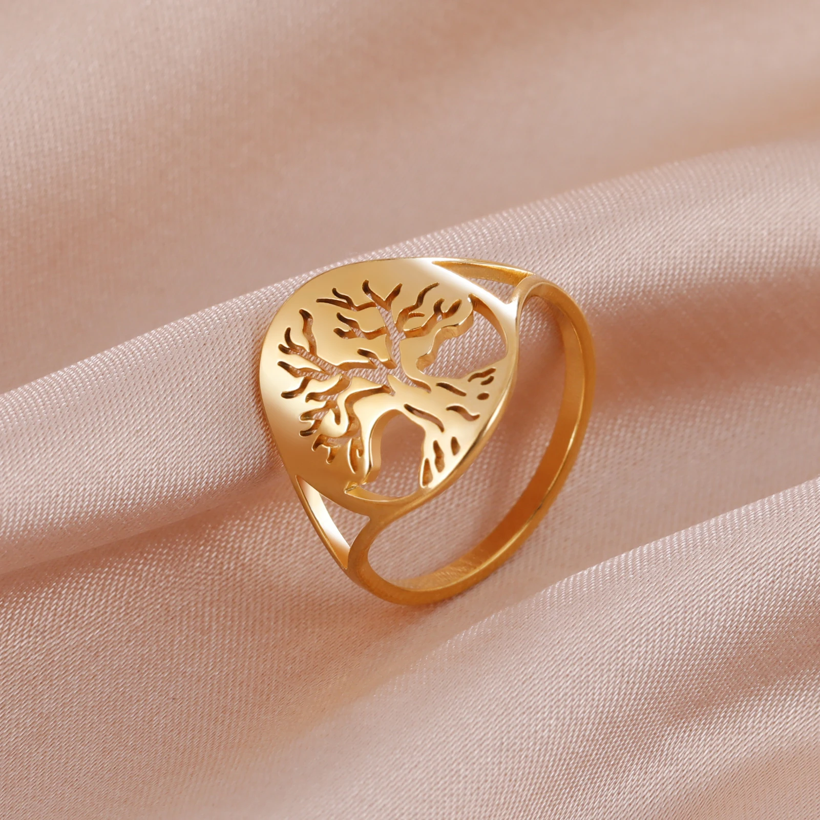 BECOME TREE ゴールドリング Unift Yggdrasil Spiritual Tree of Life Ring Vintage Ethnic World