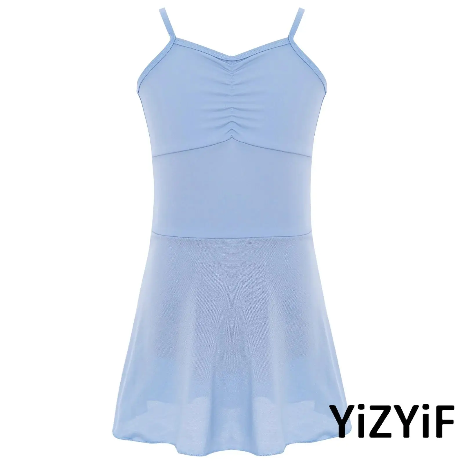 

Children Girls Delicate Dance Performance Gown with Strategic Ruching Lyrical Dress Ballet Tutu Dress for Warm Up Sessions