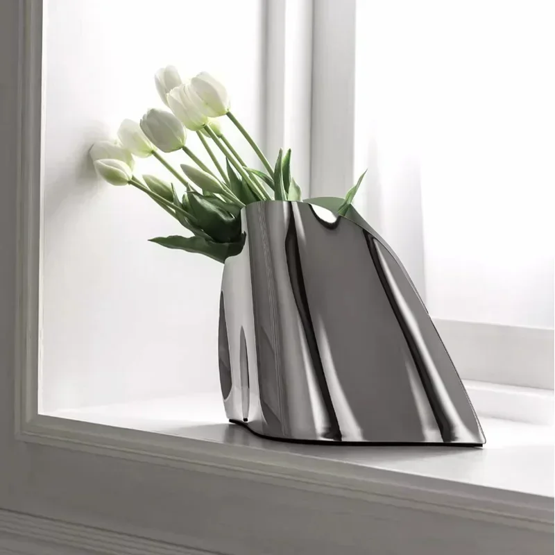 Luxury Mirror Stainless Steel Ice Bucket Vase, Metal Champagne Bucket, Suitable for Bar, Family, Restaurant, Party Decoration