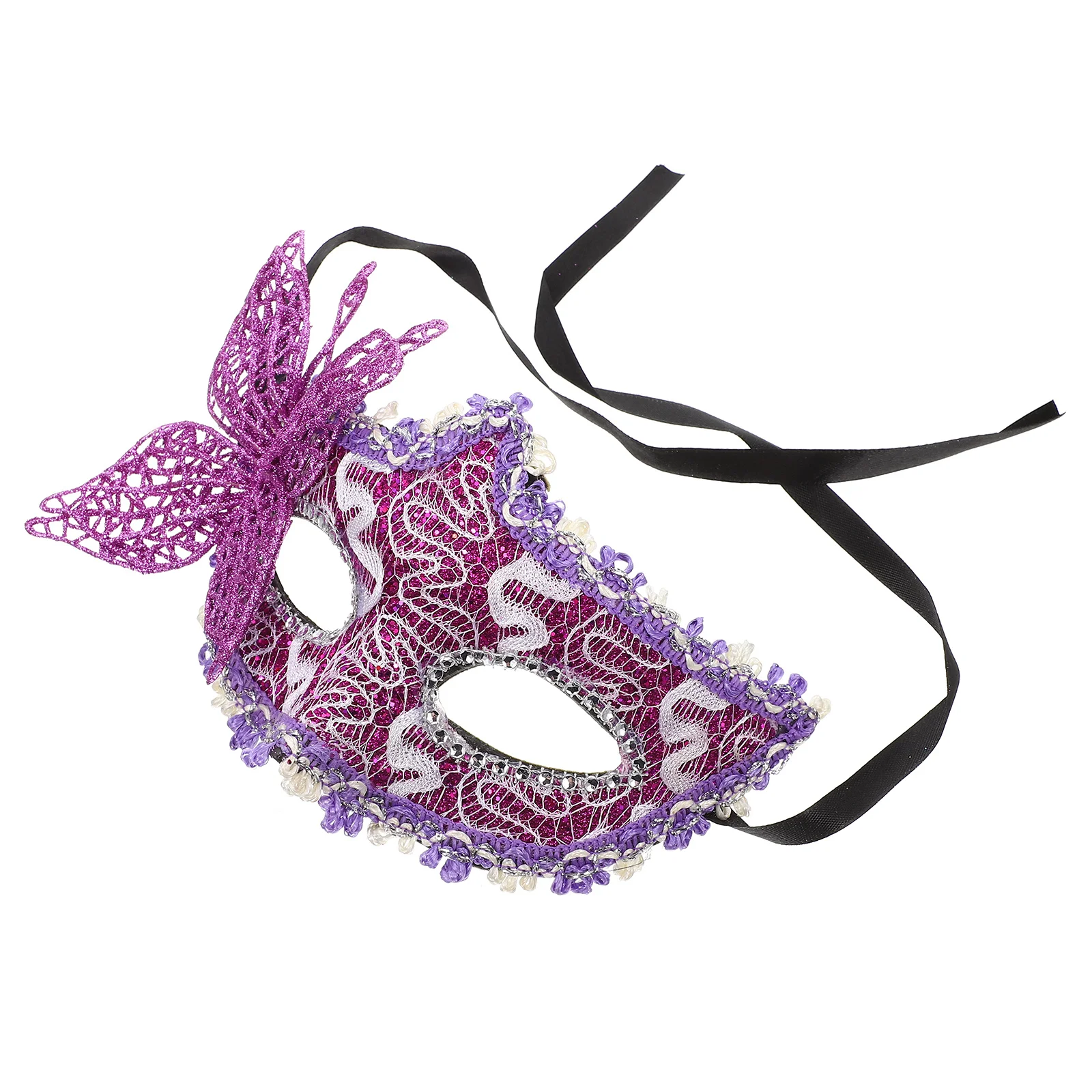

Butterfly Masquerade Mask Lace Half Face Ribbon Band Party Mask Women Cosplay Halloween Masquerade Ball Costume