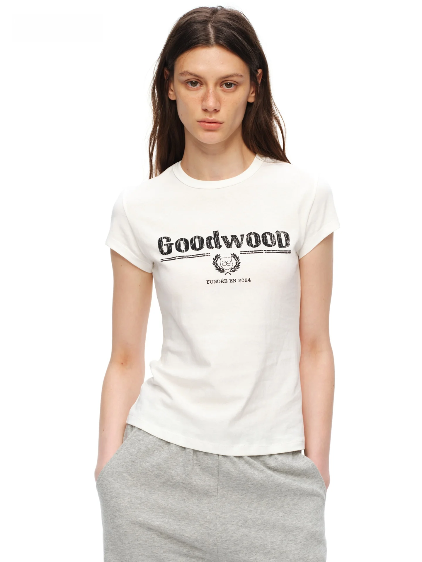 

AEOOY Retro Cracked Print Short Sleeve T-Shirt Cotton Comfortable Breathable Women's Casual Tee City Walk Commute Travel