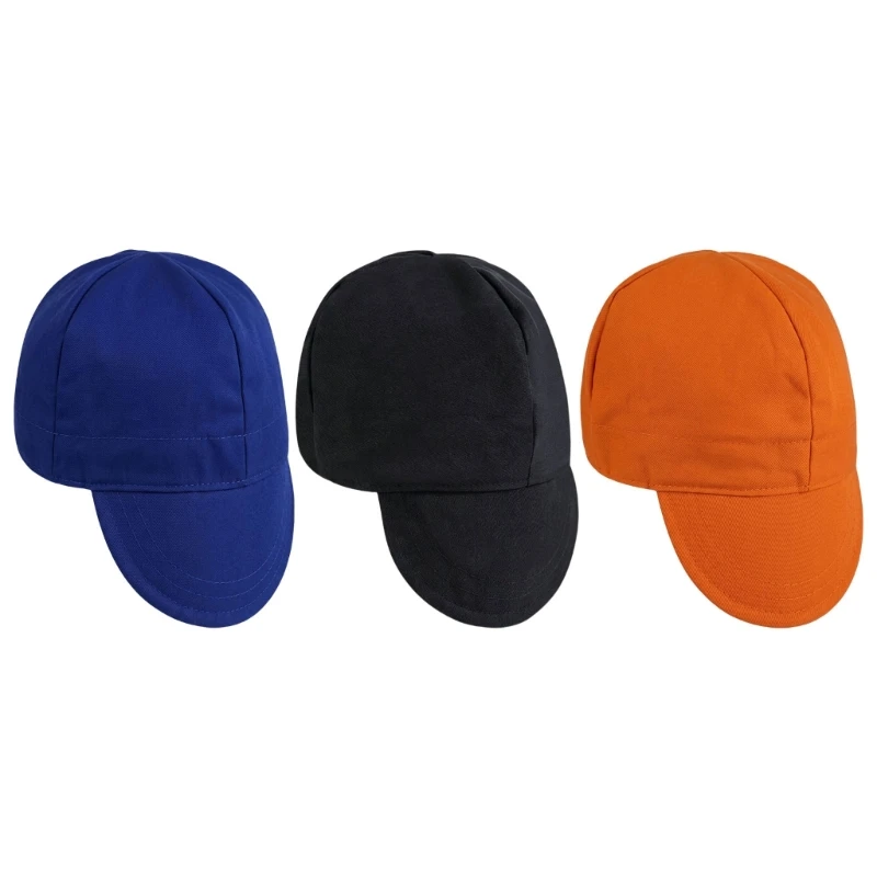 Welding Cap with Extended Rear Neck Panel, Shaped Front Bill, and Double-Layer Fabric for Metalworking Shop Tasks K1KF