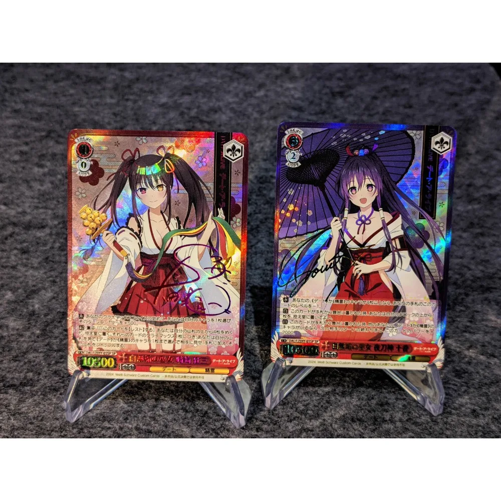 DIY DATE A LIVE Tokisaki Kurumi /ws/Weiß Schwarz White Pure Witch Customized Flash Card Anime Peripheral Game Collection Card