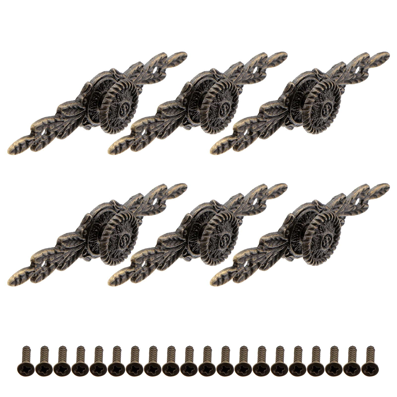 

6pcs Zinc Alloy Drawer H Cabinet Furniture Replacement Accessory Durable Simple Style Wide Use Wardrobe Door Hardware