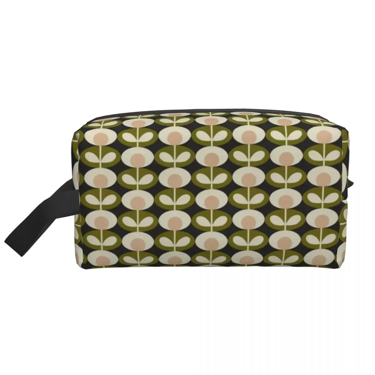 Custom Orla Kiely Prints Oval Flower Seagrass Cosmetic Bag Women Cute Large Capacity Makeup Case Beauty Storage Toiletry Bags